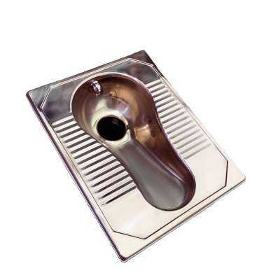 The Newest and popular water closet Stainless Steel Squatting Pan with Gold plating