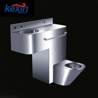 Factory Graphic Design P-trap Stainless Steel Prison Toilet And Sink Combination